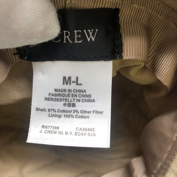 J. Crew Canvas Bucket Hat With Fringe Womens M/L Khaki Beige Cotton - Picture 4 of 7